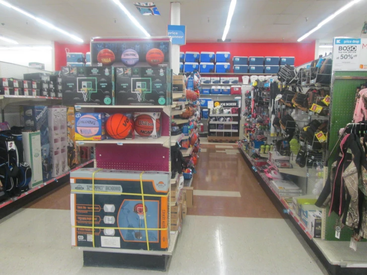 a store filled with lots of items and bags