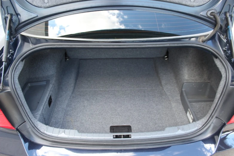 the boot space of a car in grey