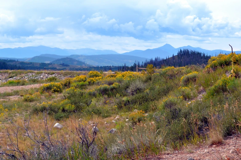 mountains in the distance are in the background and one person is walking