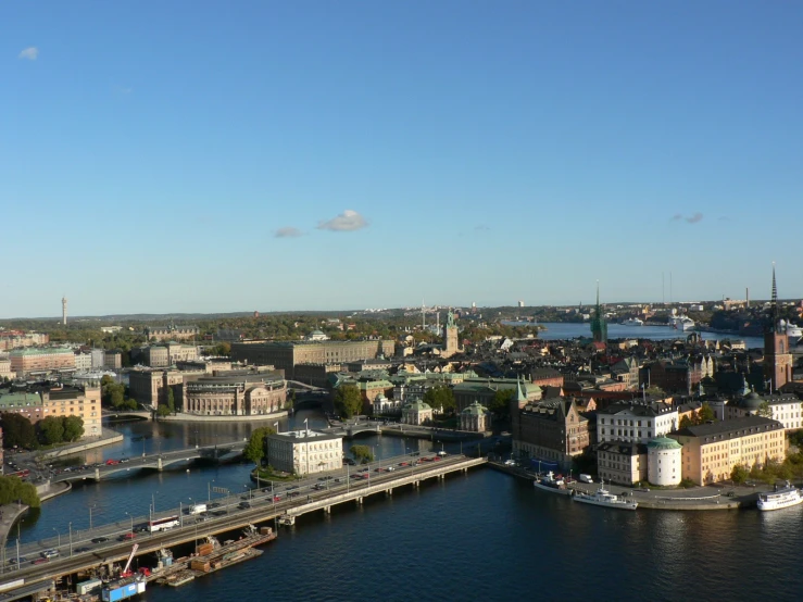 the skyline of europe with a bridge and a bridge to go over it