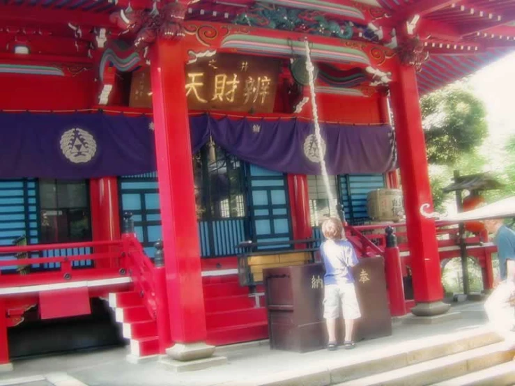 a person standing in front of a building