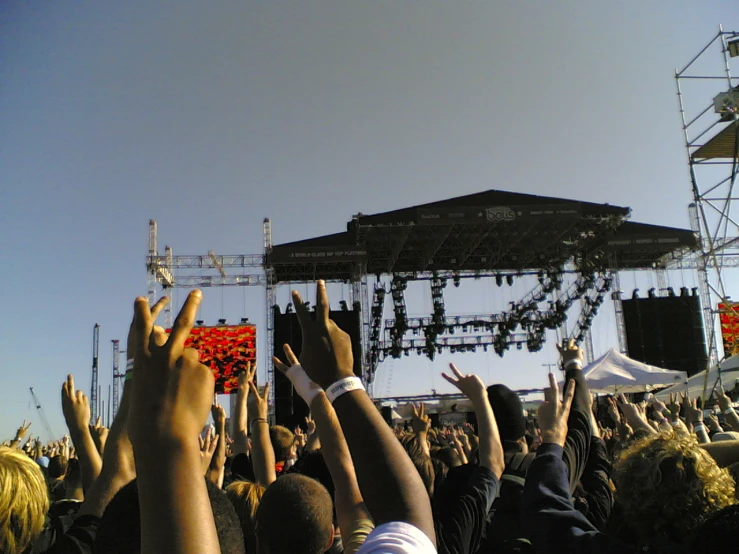 an electronic show at an outdoor concert