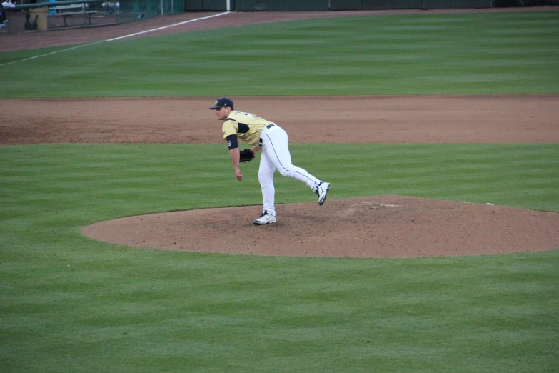 a pitcher throwing a baseball on a field