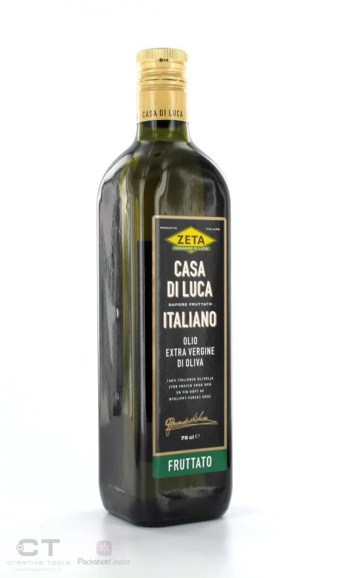 a bottle of olive oil with a yellow cap