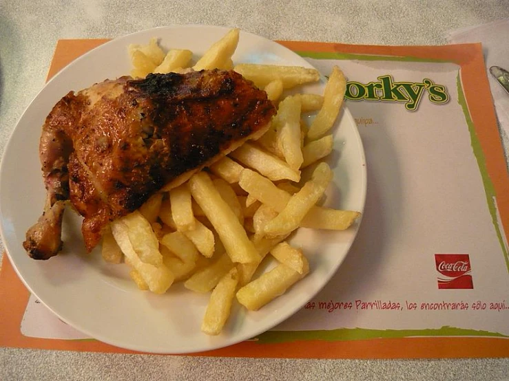 a plate of food on a table top