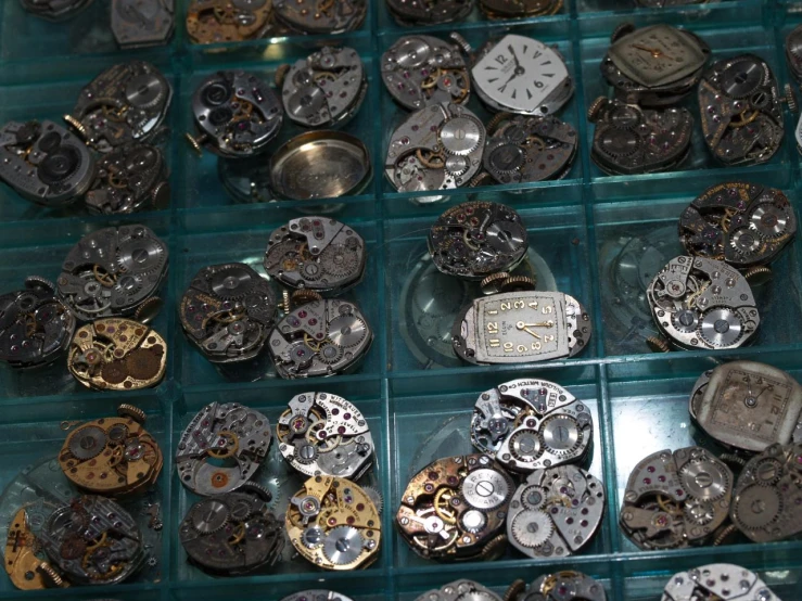 a large tray filled with lots of different watches