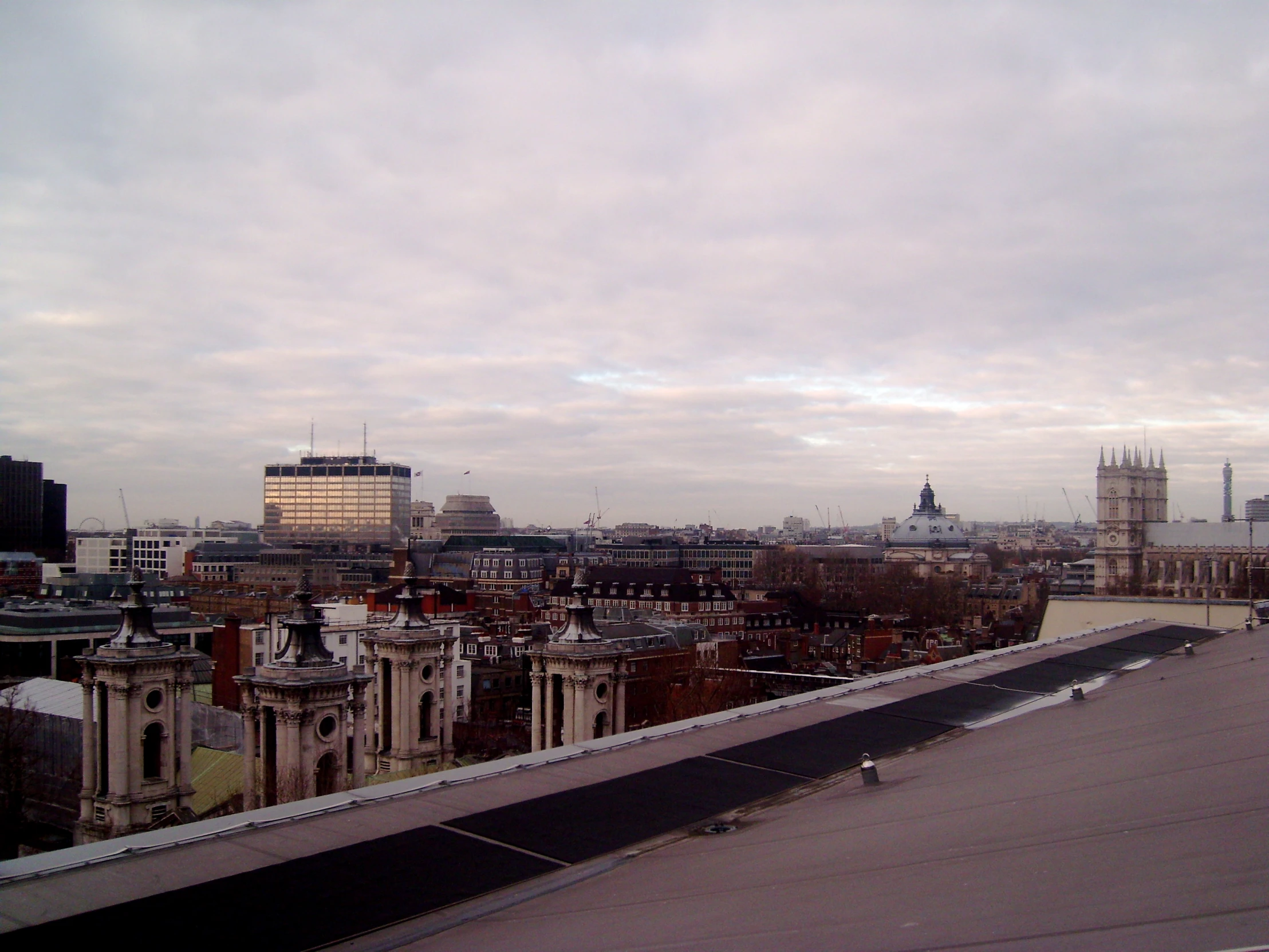 the skyline of a large city from a tall building