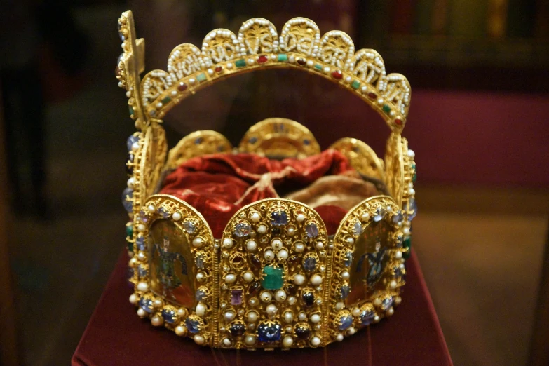 an image of a tiara on display in a case