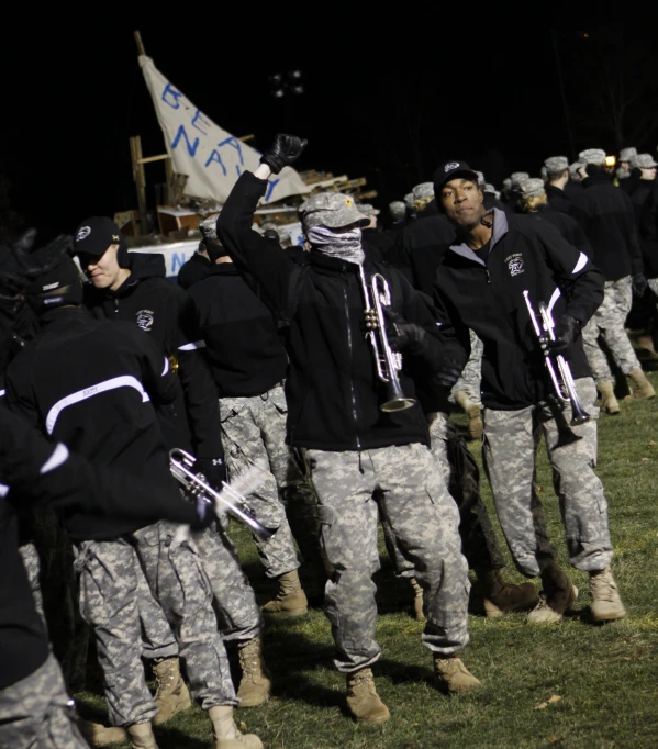 an image of a marching band performing