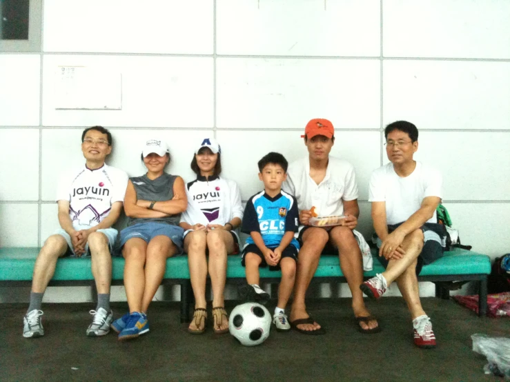 a group of people that are sitting on a bench