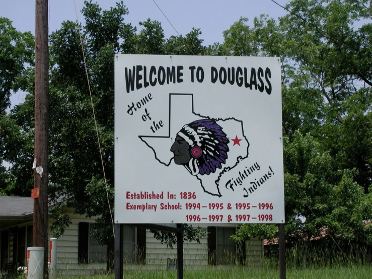 a welcome sign at the entrance to douglas the former fort worthe