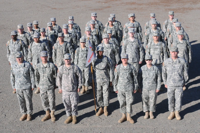 a group of soldiers pose for a group po