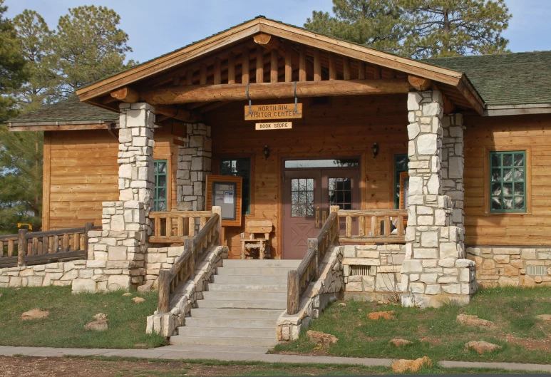 a home in the country side porch steps to a picnic area