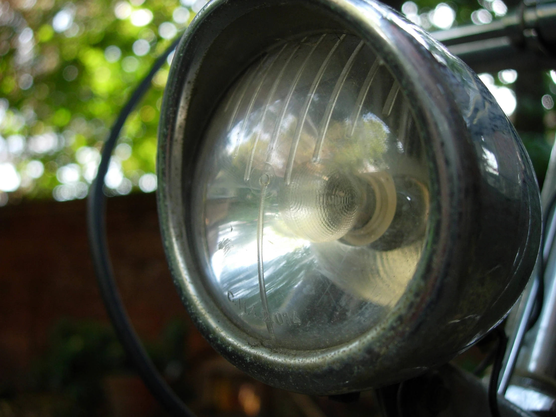 a close up of a headlight of a vehicle