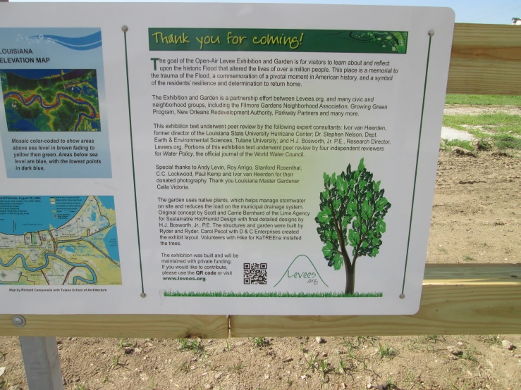 sign explaining features of the park's natural setting