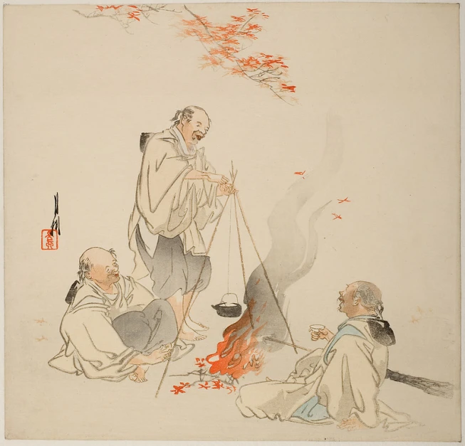 an image of oriental painting with two men