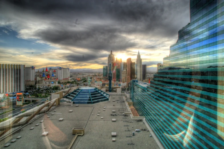 a city view from the top of a building