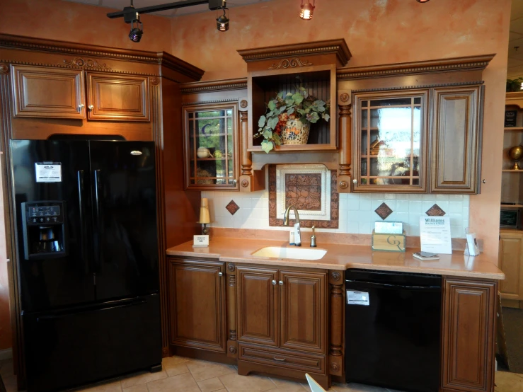 the kitchen has two appliances next to the counters