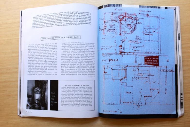 a book showing diagrams of the interior