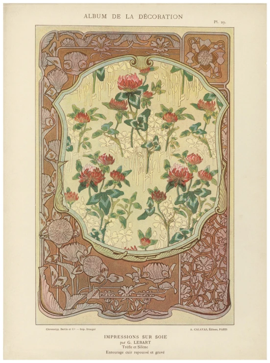 an ornate painting of roses with leaves and vines on a yellow background