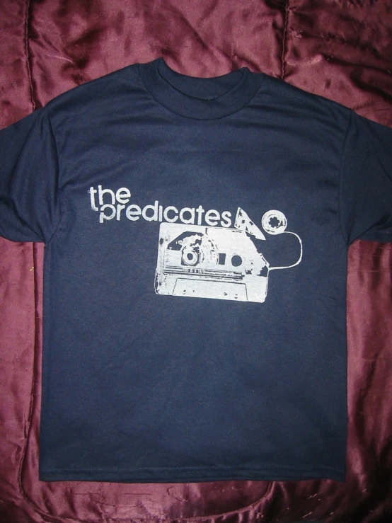 t shirt with the word the predicates and an old style stereo