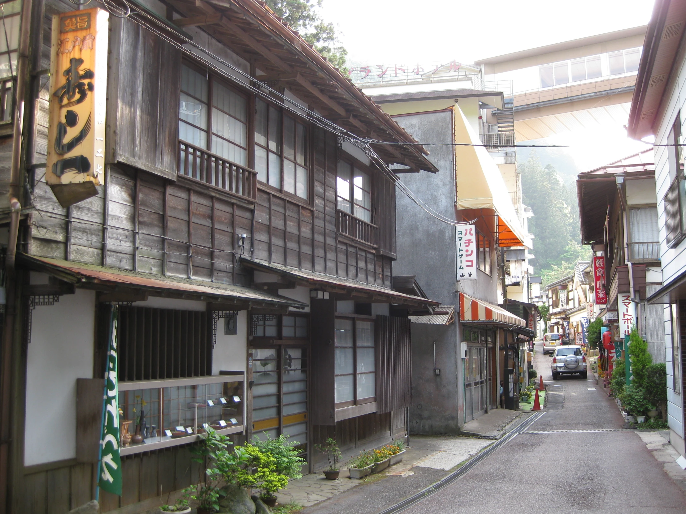 an old town with shops and other businesses