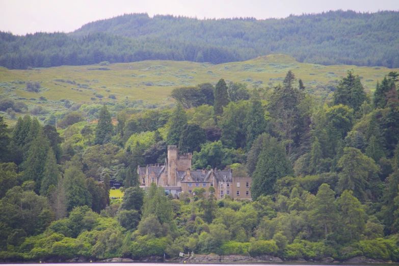 a view of the beautiful country house in the woods