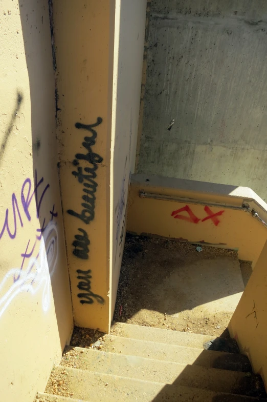 a picture of some steps with graffiti on them