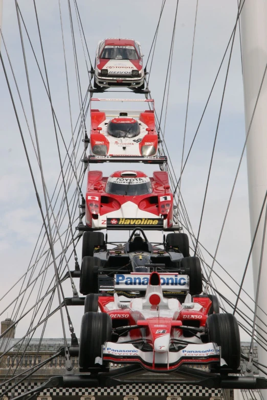 electric cars on the power lines in the middle of the day