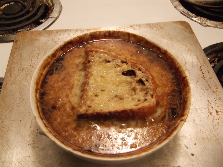 this soup has been placed in an iron pot