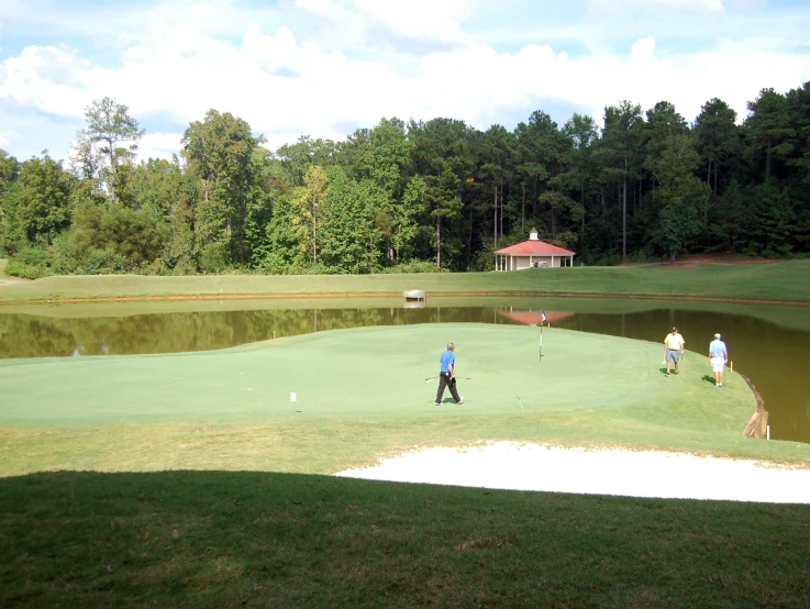 the people are on their golf courses practicing their sport