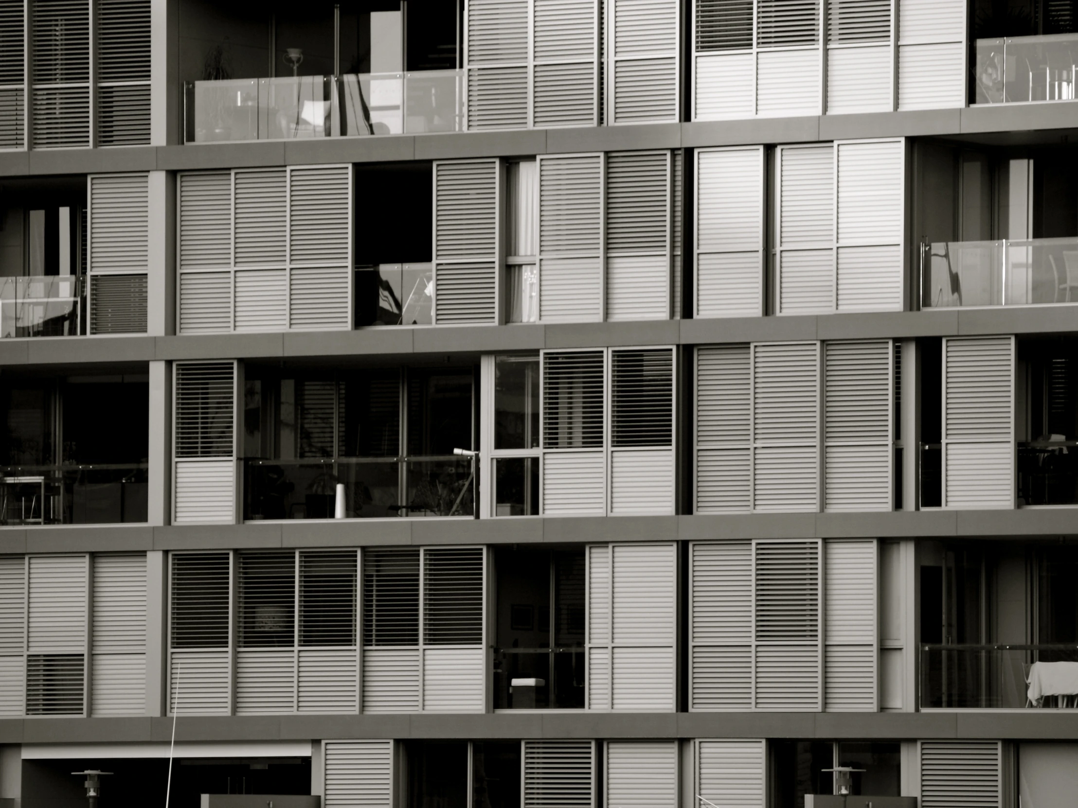 windows and shutters of an apartment building