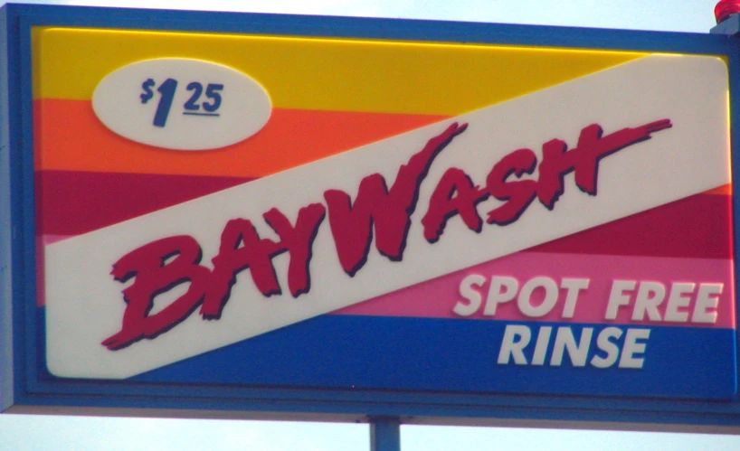 a store sign saying, dawn's spot free rinse
