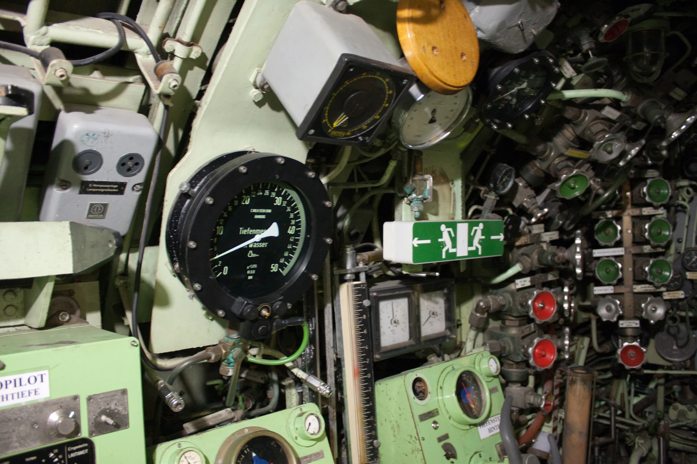 the control console in an aircraft engine