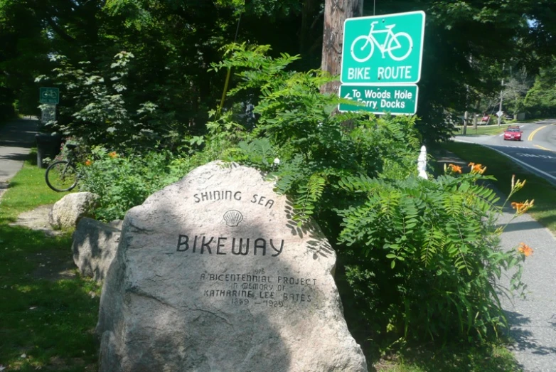 a rock on the side of the road