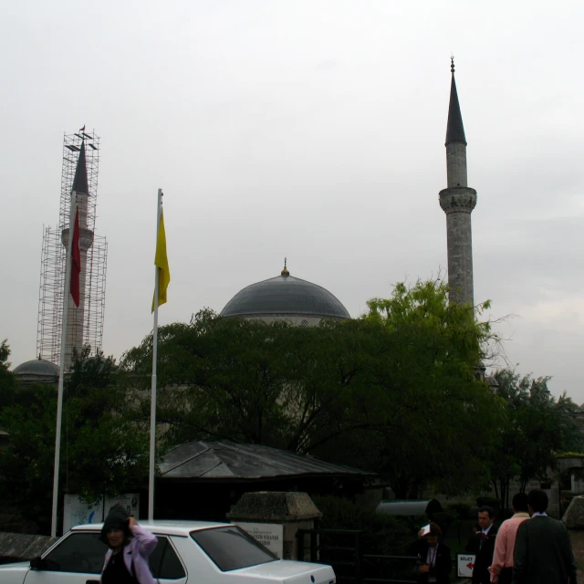 an old building with two massive spires