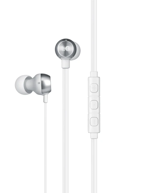 a white earphones with two headset and one wired on