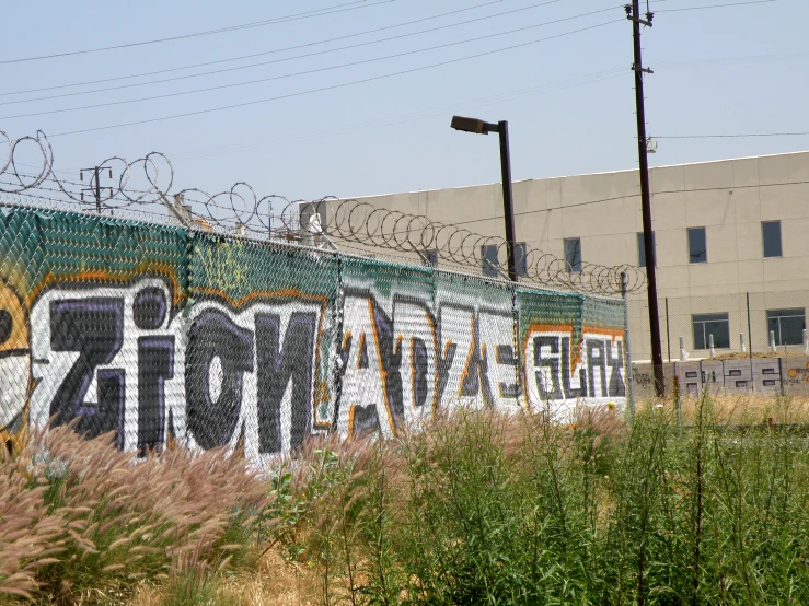 the graffiti on the fence is saying arizona