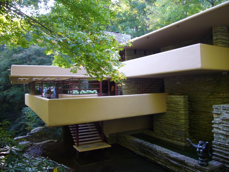 a modern building that appears to be made out of stone