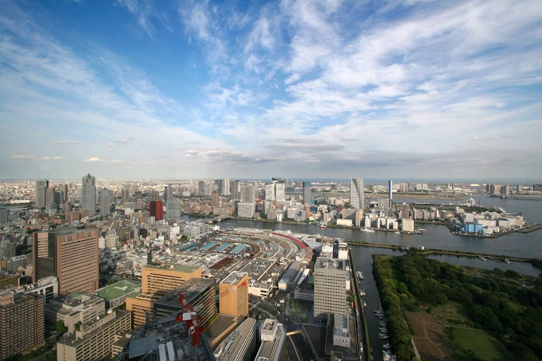 a panorama of a city and some waterway