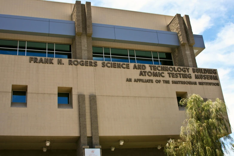 the front of a building that reads frank and roger science and technology university