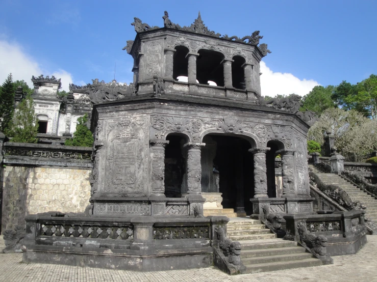 an old building is set among some beautiful steps