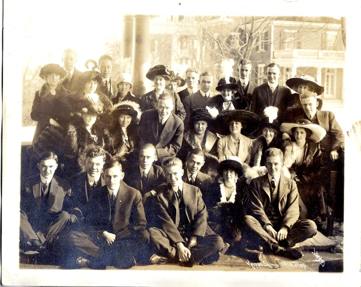 a group po shows many men in old hats