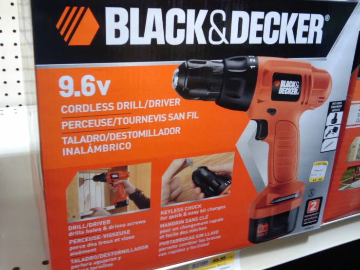 an ad for a new power tool in a store