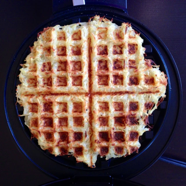 a waffle that has been cooked to look like a square