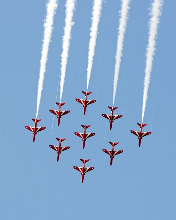 a group of fighter jets are flying in the sky