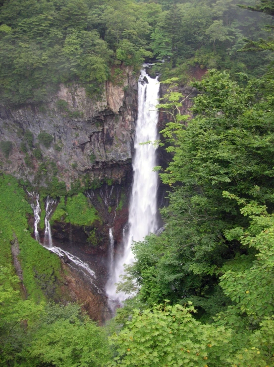 the falls are running down the hill