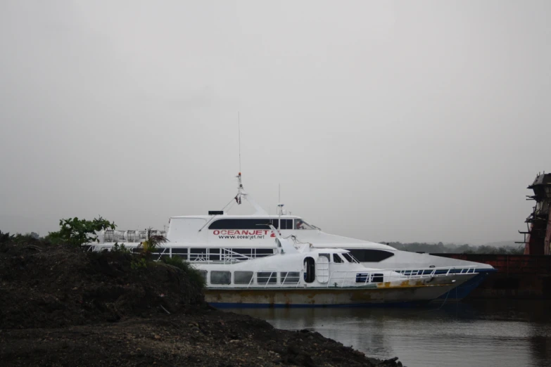 large cruise ship with water in the background