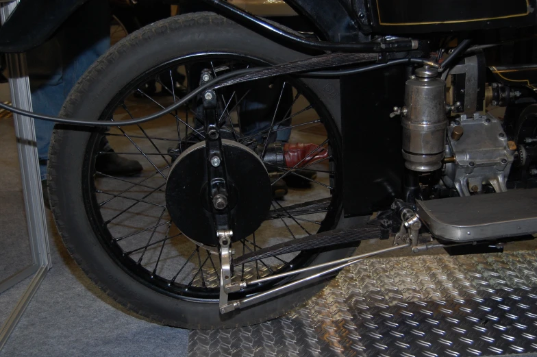 a view of the front wheels and side wheel