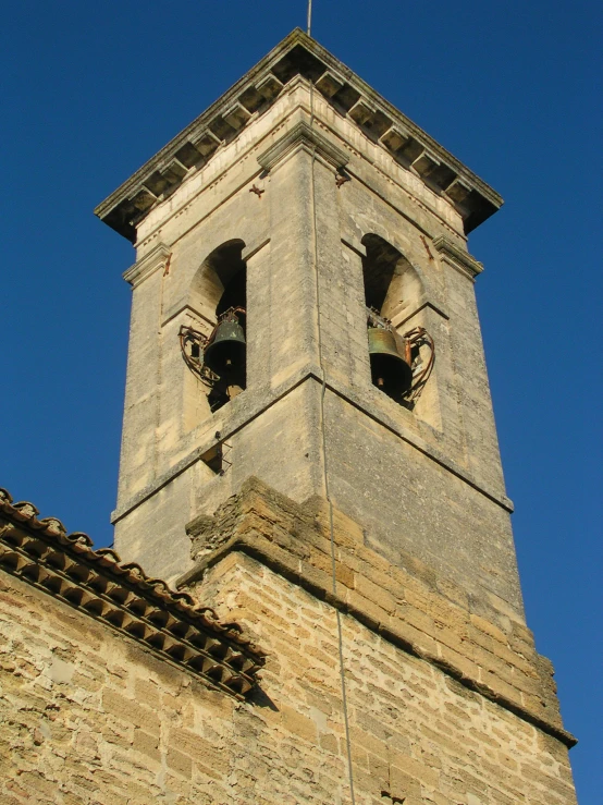two bells on an old church tower
